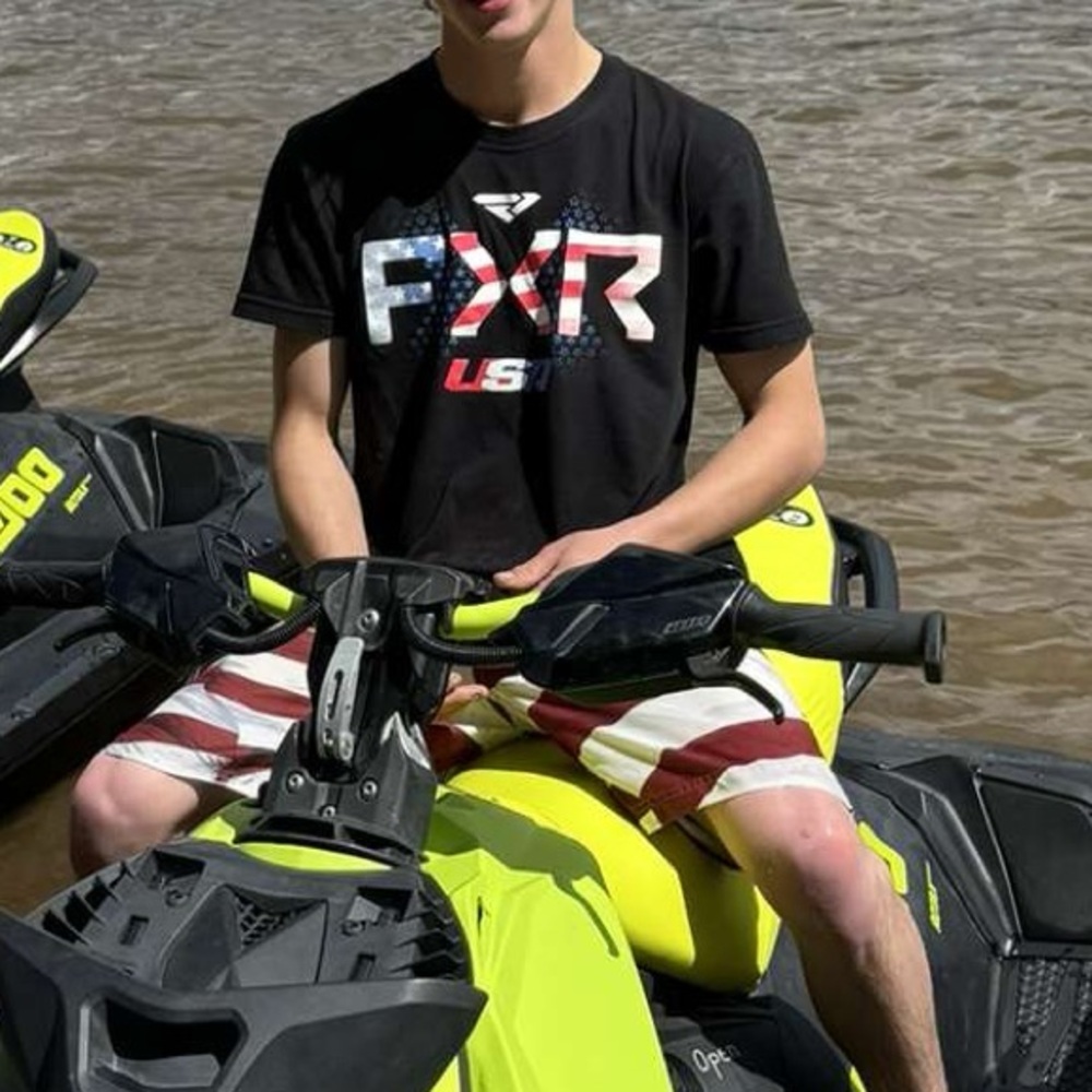 Black and USA FXR T-shirt Size M